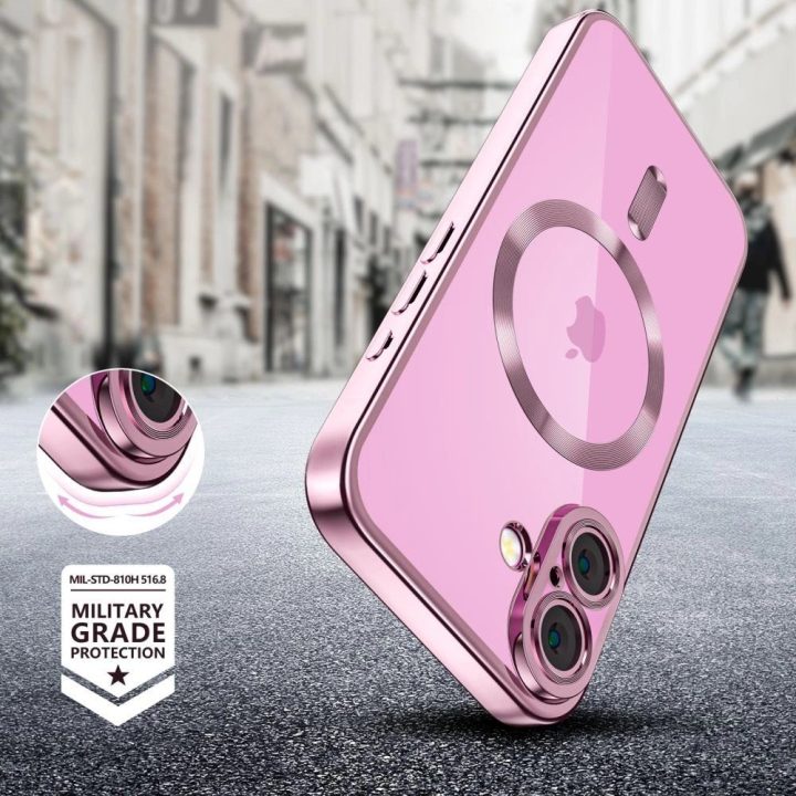 dėklas iPhone 16 - skaidrus / rožinis