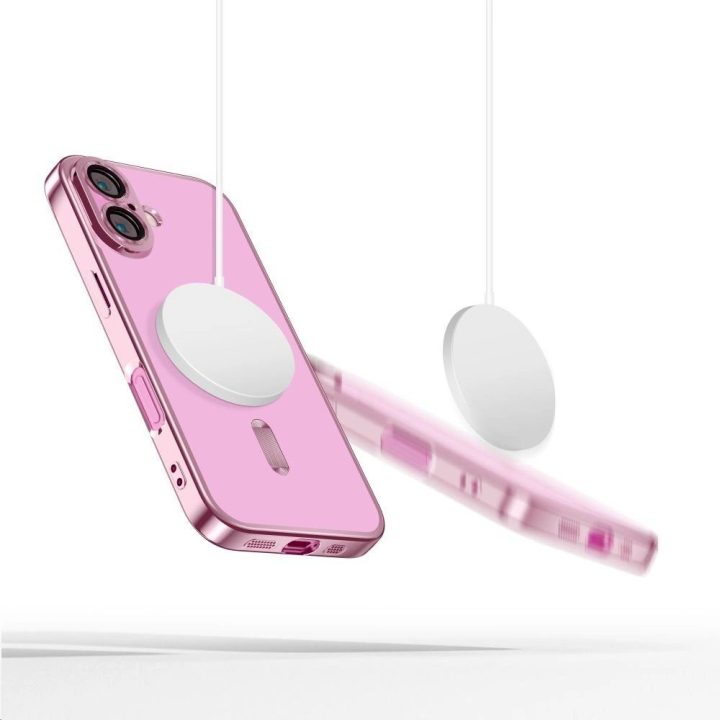 dėklas iPhone 16 - skaidrus / rožinis
