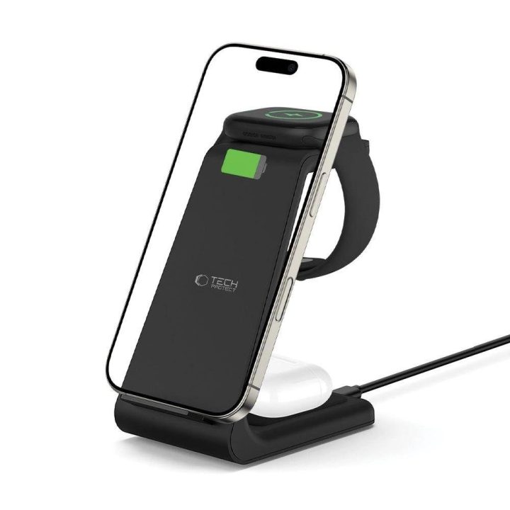 Įkrovimo stotelė 3in1 Apple įrenginiams - juoda