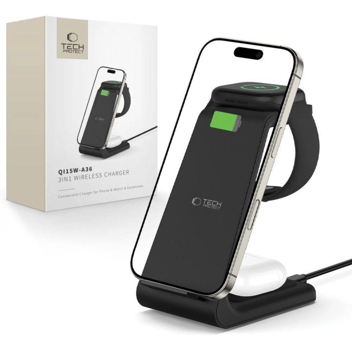 Įkrovimo stotelė 3in1 Apple įrenginiams - juoda