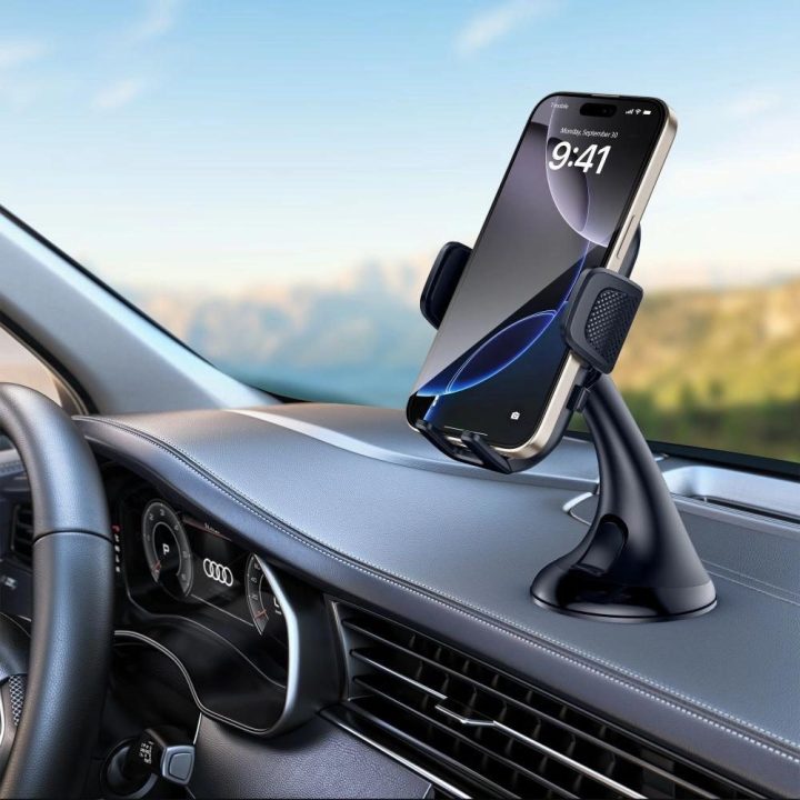 automobilinis telefono laikiklis - juodas