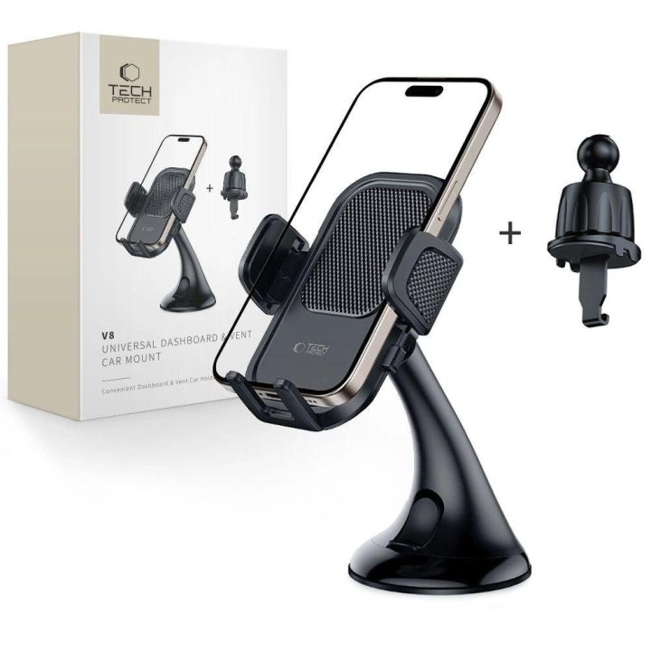 automobilinis telefono laikiklis - juodas
