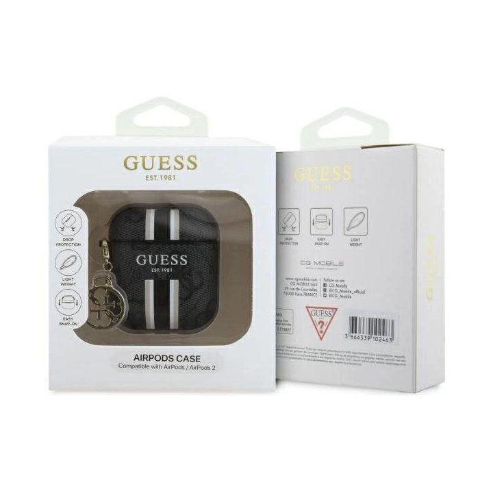 Guess 4G Printed Stripes Charm AirPods dėklas