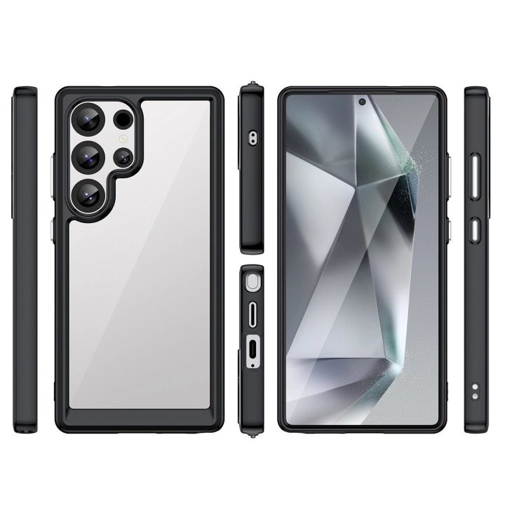 Outer Space Case“ dėklas su gelio rėmeliu Samsung Galaxy S25 Ultra“ – juodas