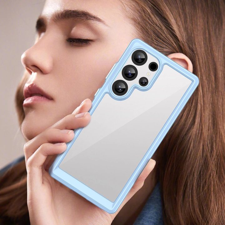 Silikoninis dėklas Outer Space“ su gelio apvadu Samsung Galaxy S25 Ultra“ – mėlynas