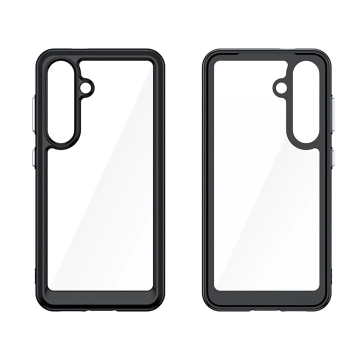 Samsung Galaxy S25 skirtas silikoninis dėklas Outer Space Case“ su gelio rėmeliu – juodas