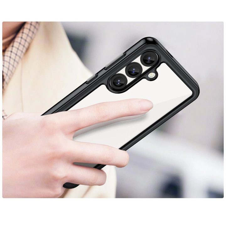 Samsung Galaxy S25 skirtas silikoninis dėklas Outer Space Case“ su gelio rėmeliu – juodas