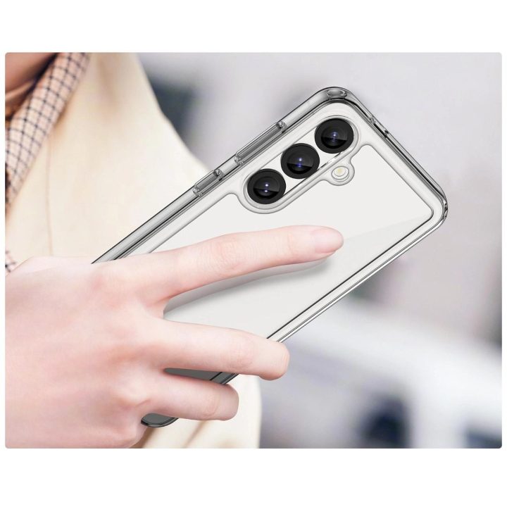 Outer Space Case“ silikoninis dėklas su želatine apvadu Samsung Galaxy S25“ – permatomas ir juodas