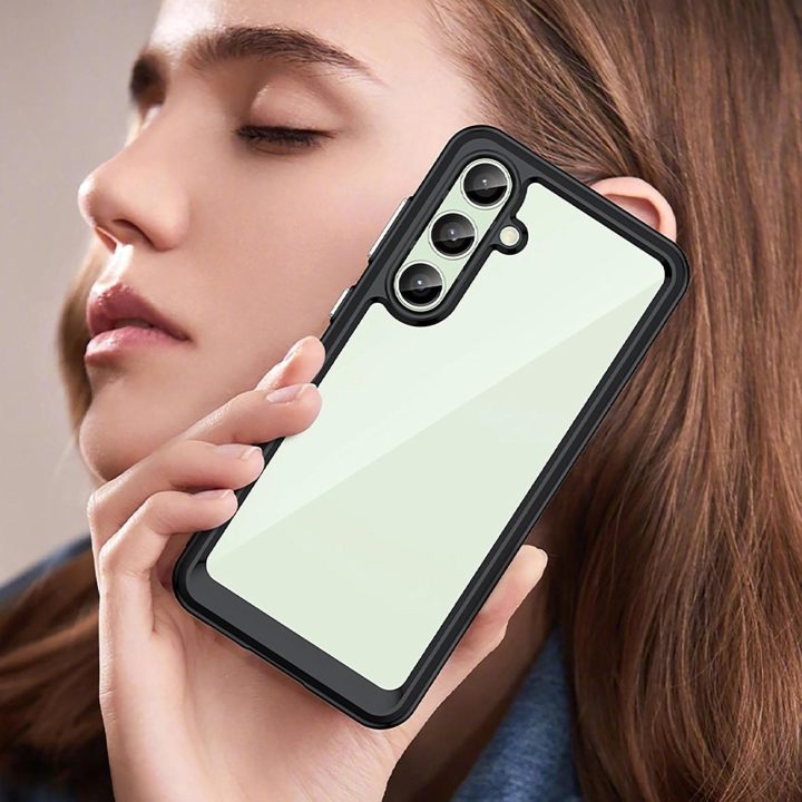 Outer Space Case“ silikoninis dėklas su gelio rėmeliu Samsung Galaxy S24 FE“ – juoda