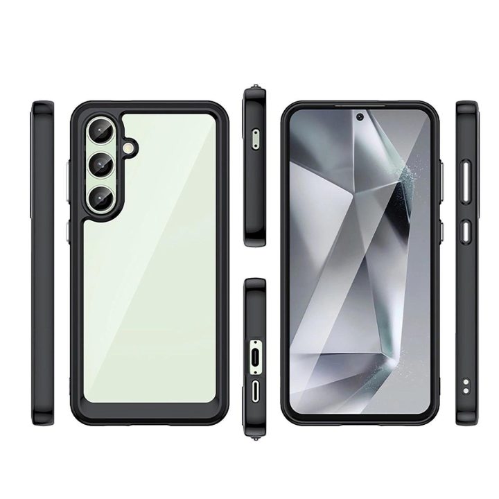 Outer Space Case“ silikoninis dėklas su gelio rėmeliu Samsung Galaxy S24 FE“ – juoda