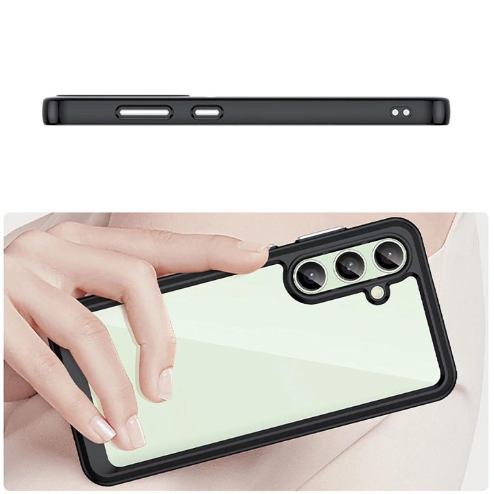 Outer Space Case“ silikoninis dėklas su gelio rėmeliu Samsung Galaxy S24 FE“ – juoda