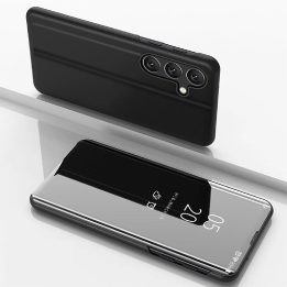 dėklas Samsung Galaxy S25“ telefonui su atverčiamu dangteliu – juodas