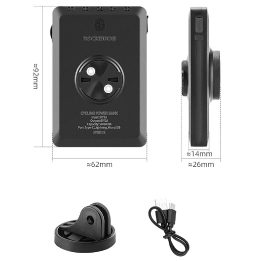 Priekinė dviračio lempa su maitinimo banku (5000 mAh, 150 lm, IPX6) – juodos spalvos