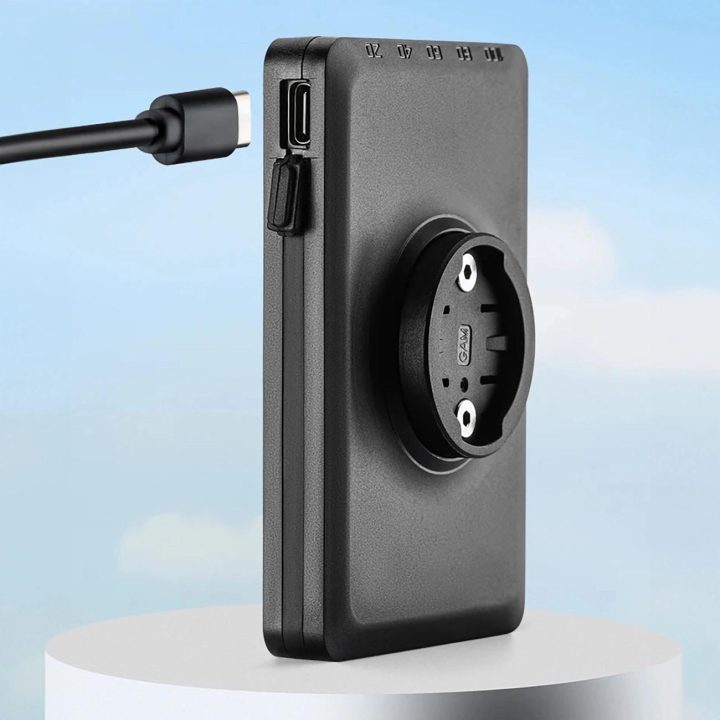 Priekinė dviračio lempa su maitinimo banku (5000 mAh, 150 lm, IPX6) – juodos spalvos
