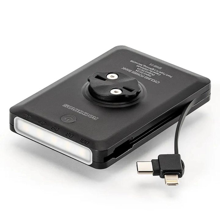 Priekinė dviračio lempa su maitinimo banku (5000 mAh, 150 lm, IPX6) – juodos spalvos