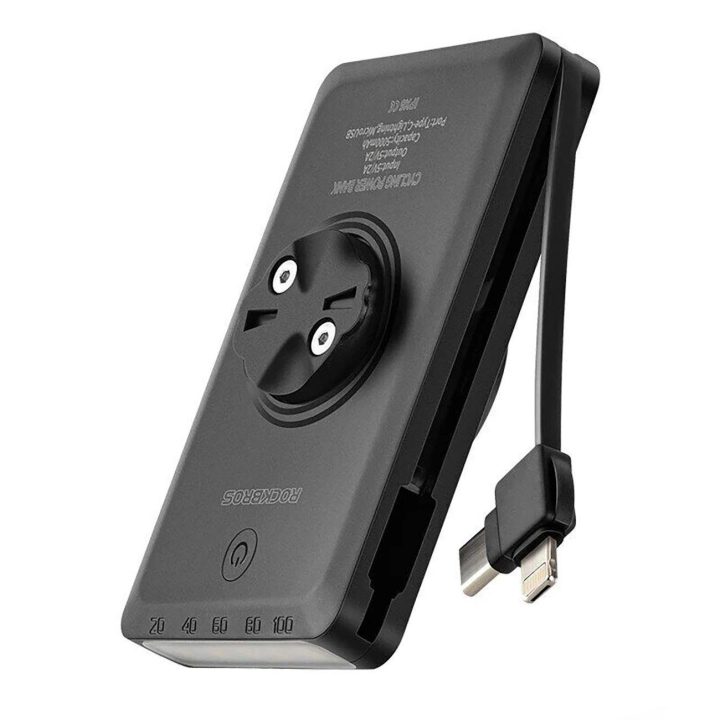 Priekinė dviračio lempa su maitinimo banku (5000 mAh, 150 lm, IPX6) – juodos spalvos