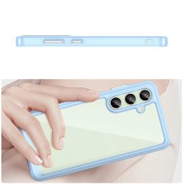 Silikoninis dėklas su gelio rėmeliu Samsung Galaxy S24 FE“ telefonui – mėlynas