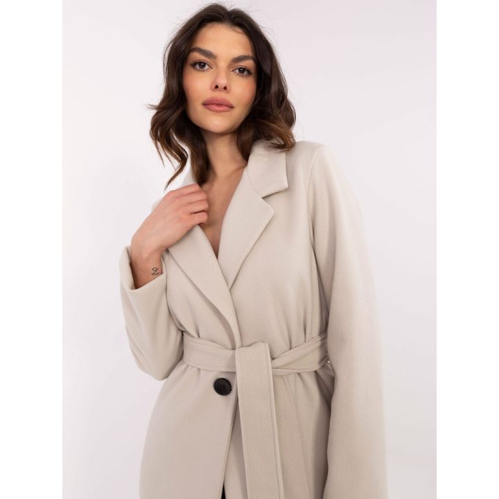 Elegantiškas ir patogus paltas Smėlio spalvos