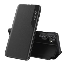 Teledono dėklas Samsung Galaxy S24 FE su atvartu - juodas