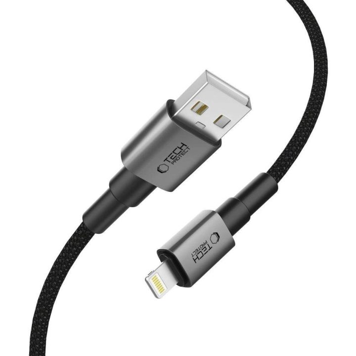 Kabelis USB-A / Lightning 15W/2.4A – 100 cm, pilkas