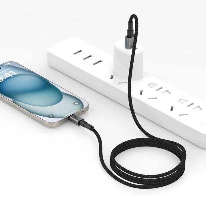 Kabelis USB-A / Lightning 15W/2.4A – 100 cm, pilkas