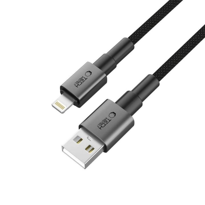 Kabelis USB-A / Lightning 15W/2.4A – 100 cm, pilkas