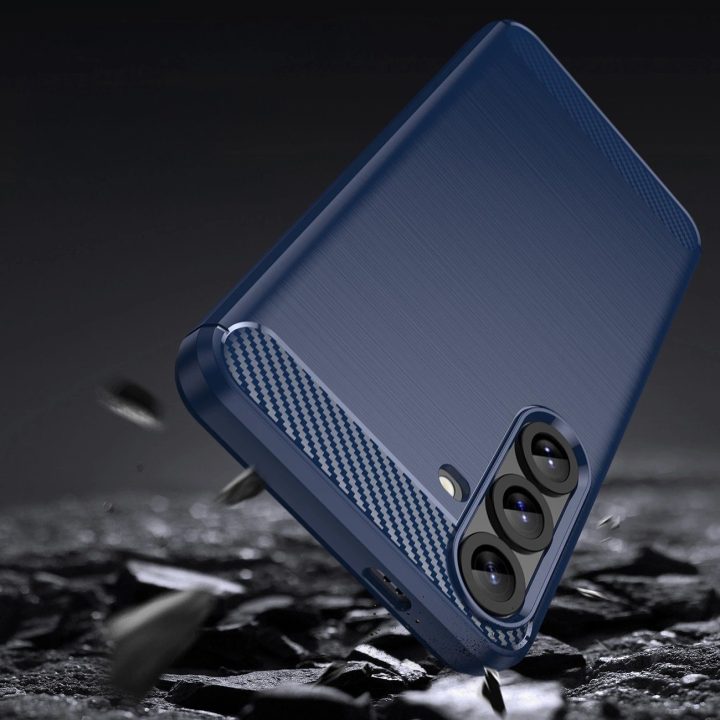 Silikoninis dėklas Carbon Case Samsung Galaxy S25+ mėlynas