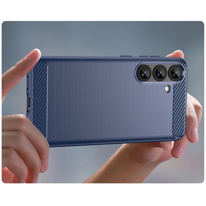 Silikoninis dėklas Carbon Case Samsung Galaxy S25+ mėlynas