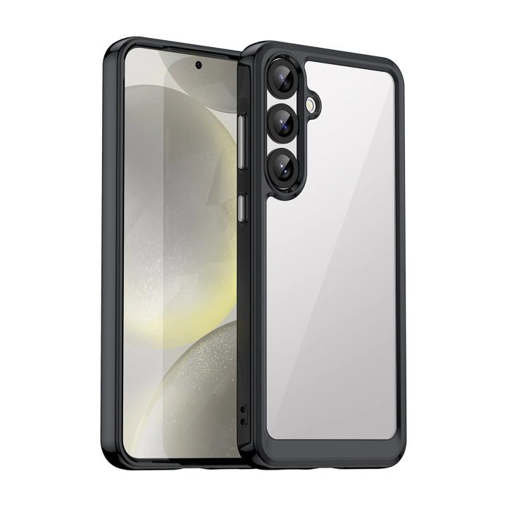Silikoninis dėklas Outer Space su geliniu rėmeliu Samsung Galaxy S25+ juodas