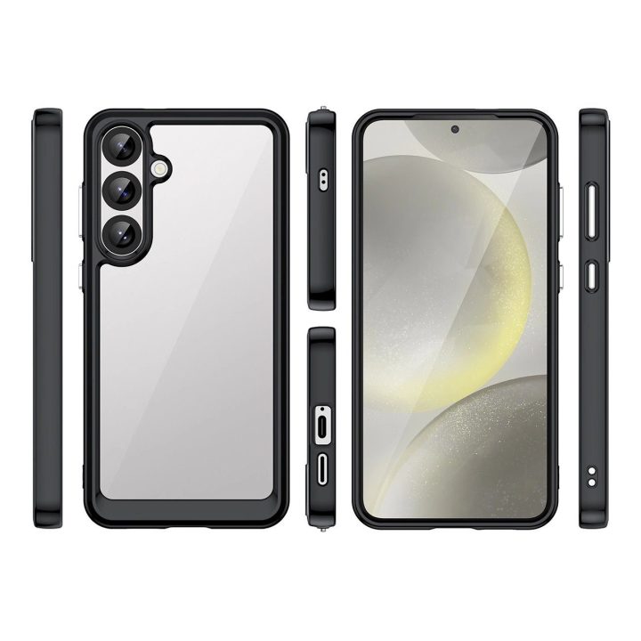 Silikoninis dėklas Outer Space su geliniu rėmeliu Samsung Galaxy S25+ juodas