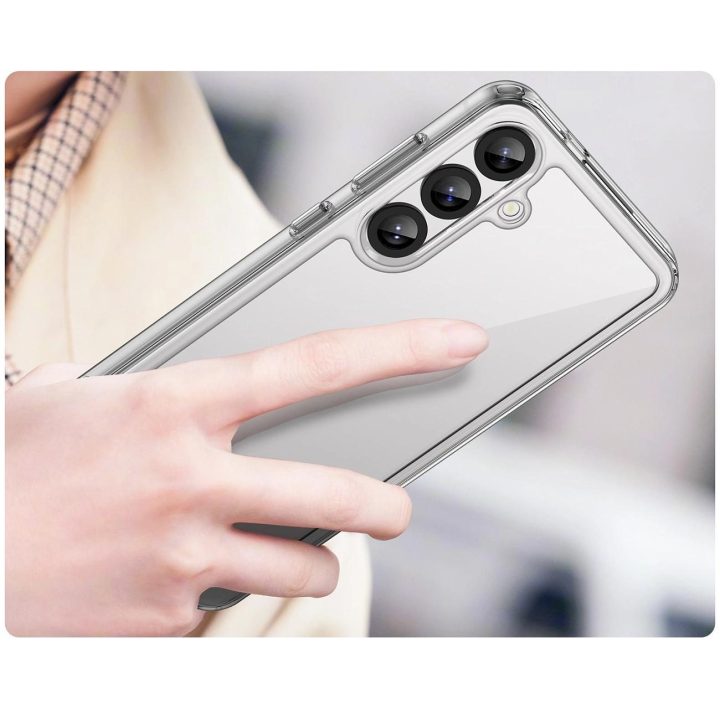 Skaidrus silikoninis dėklas Outer Space su geliniu rėmeliu Samsung Galaxy S25+