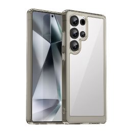 Silikoninis dėklas Outer Space su geliniu rėmeliu Samsung Galaxy S25 Ultra, skaidriai juodas