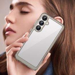 Silikoninis dėklas Outer Space su geliniu rėmeliu Samsung Galaxy S25+ skaidriai juodas