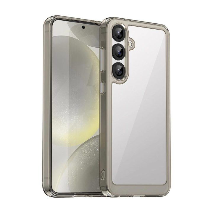 Silikoninis dėklas Outer Space su geliniu rėmeliu Samsung Galaxy S25+ skaidriai juodas