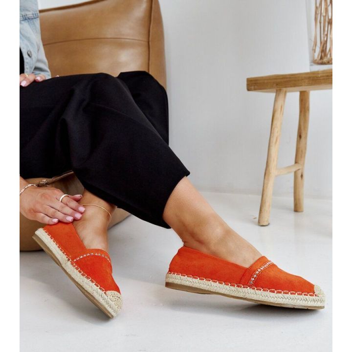 Oranžinės espadrilės su cirkoniais Abia