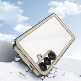 Silikoninis dėklas Outer Space su geliniu rėmeliu Samsung Galaxy S25 – permatomas juodas