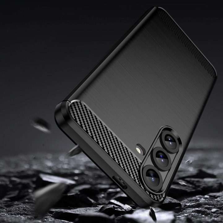Silikoninis dėklas Carbon Case Samsung Galaxy S25+ juodas