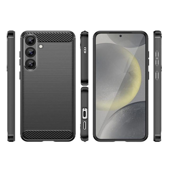 Silikoninis dėklas Carbon Case Samsung Galaxy S25+ juodas