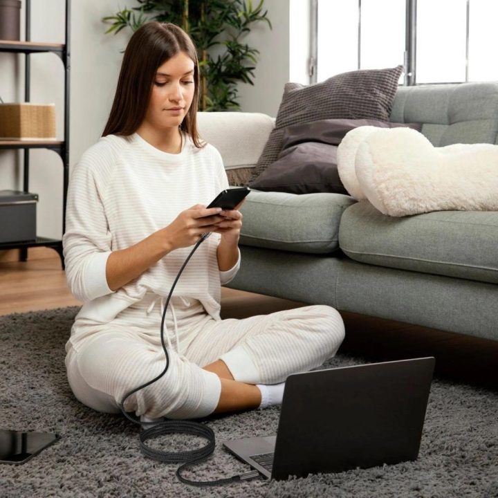 USB-C kabelis 240W 2m Juodos spalvos