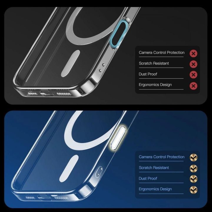 Skaidrus Flexair Hybrid CC MagSafe“ dėklas iPhone 16