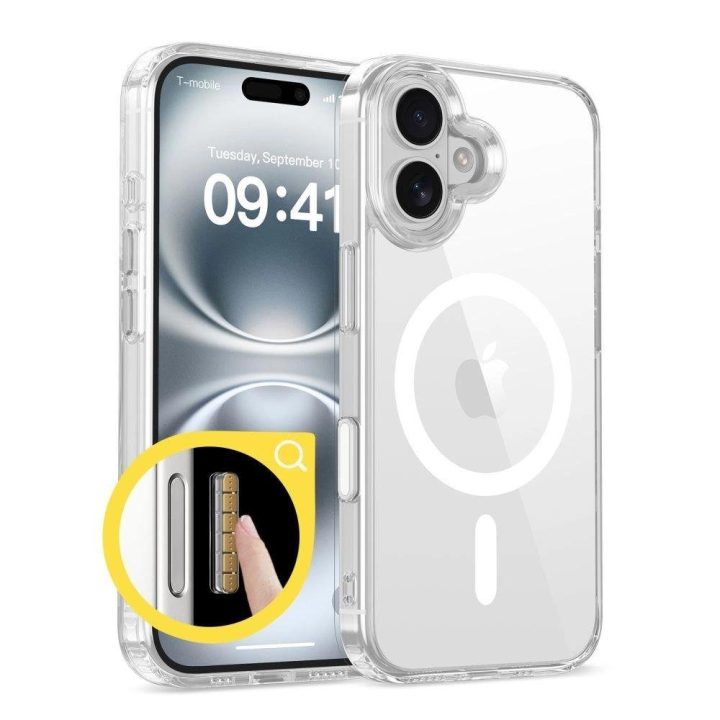 Skaidrus Flexair Hybrid CC MagSafe“ dėklas iPhone 16