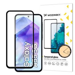 Itin patvarus grūdintas stiklas Full Glue visam ekranui su rėmeliu, suderinamas su dėklu, Samsung Galaxy A26, juodas