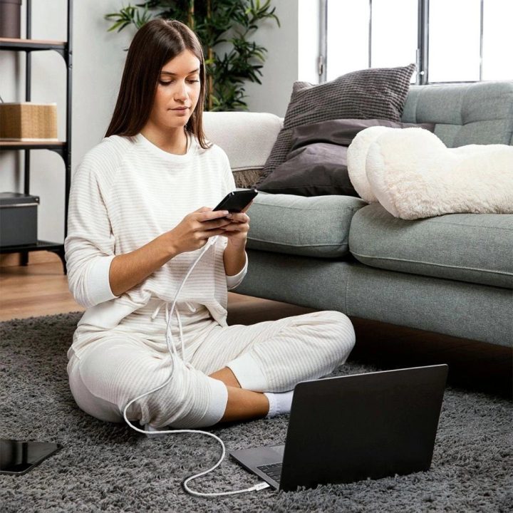 UltraBoost USB-C į Lightning laidas, 27W PD, 3A, 200 cm, pilkas