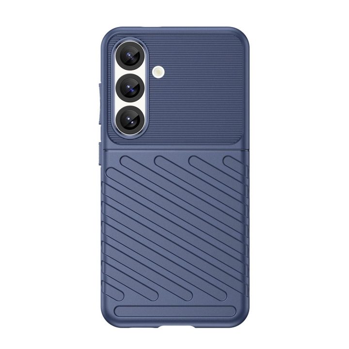 Silikoninis šarvuotas dėklas Thunder Case Samsung Galaxy S25 – mėlynas