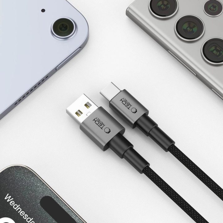 Ultragreitas USB-C laidas UltraBoost DNA 15W/3A, 200 cm, pilkas
