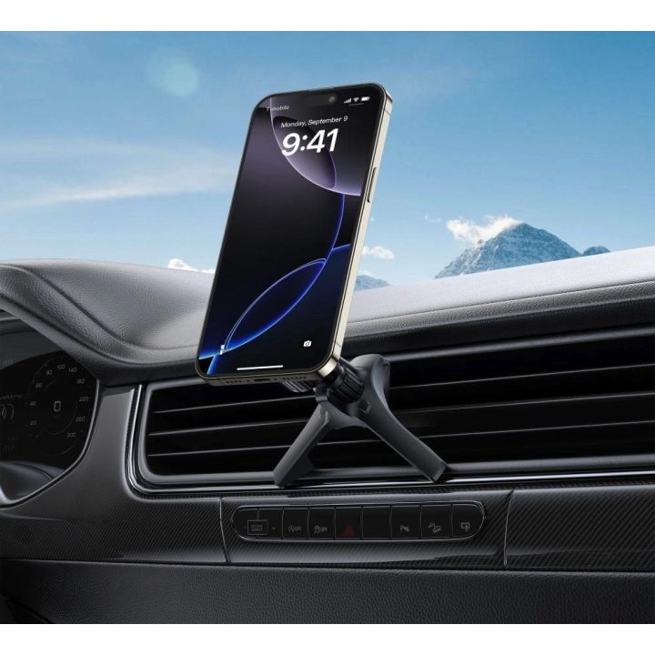 Magnetinis automobilio laikiklis su MagSafe žiedais – Juodos spalvos