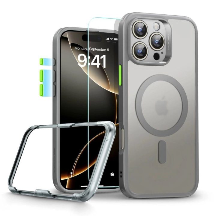 ESR Classic Pro magnetinis dėklas HaloLock MagSafe iPhone 16 Pro Max pilkas