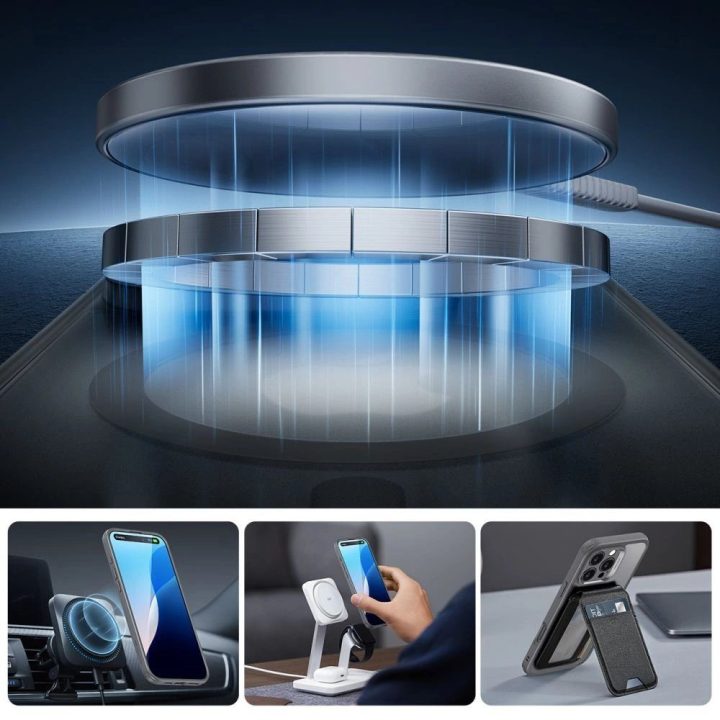 ESR Classic Pro magnetinis dėklas HaloLock MagSafe iPhone 16 Pro Max pilkas