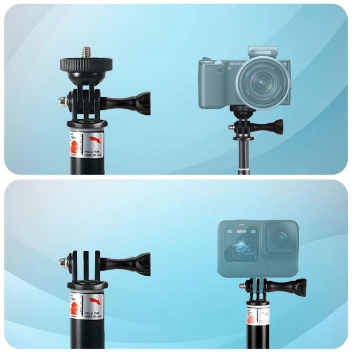 Monopodas ir asmenukių laikiklis GoPro / DJI - Juodos spalvos