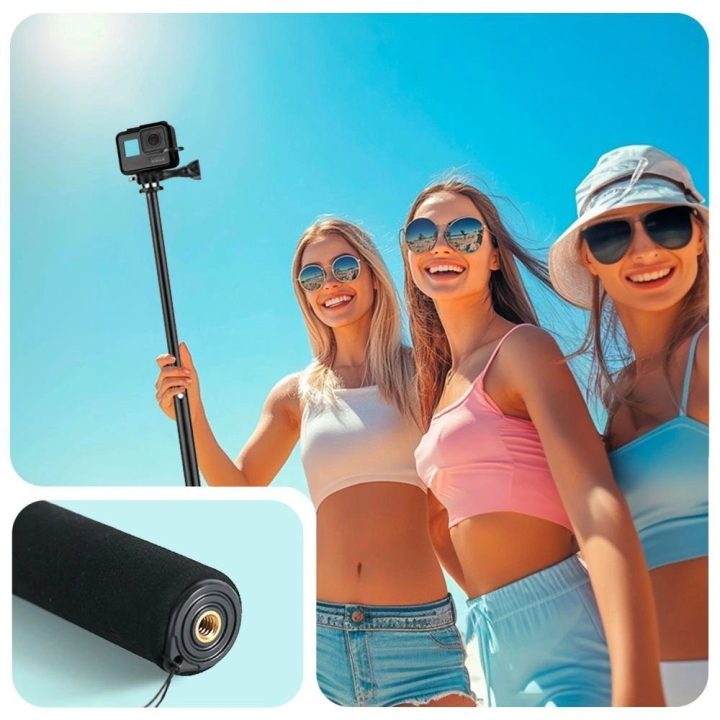 Monopodas ir asmenukių laikiklis GoPro / DJI - Juodos spalvos